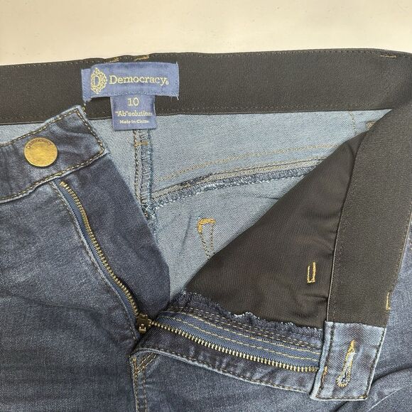 Democracy Jeans Women 10 Skinny Ab Solution Blue Stretch Denim Tummy Control - Picture 9 of 12